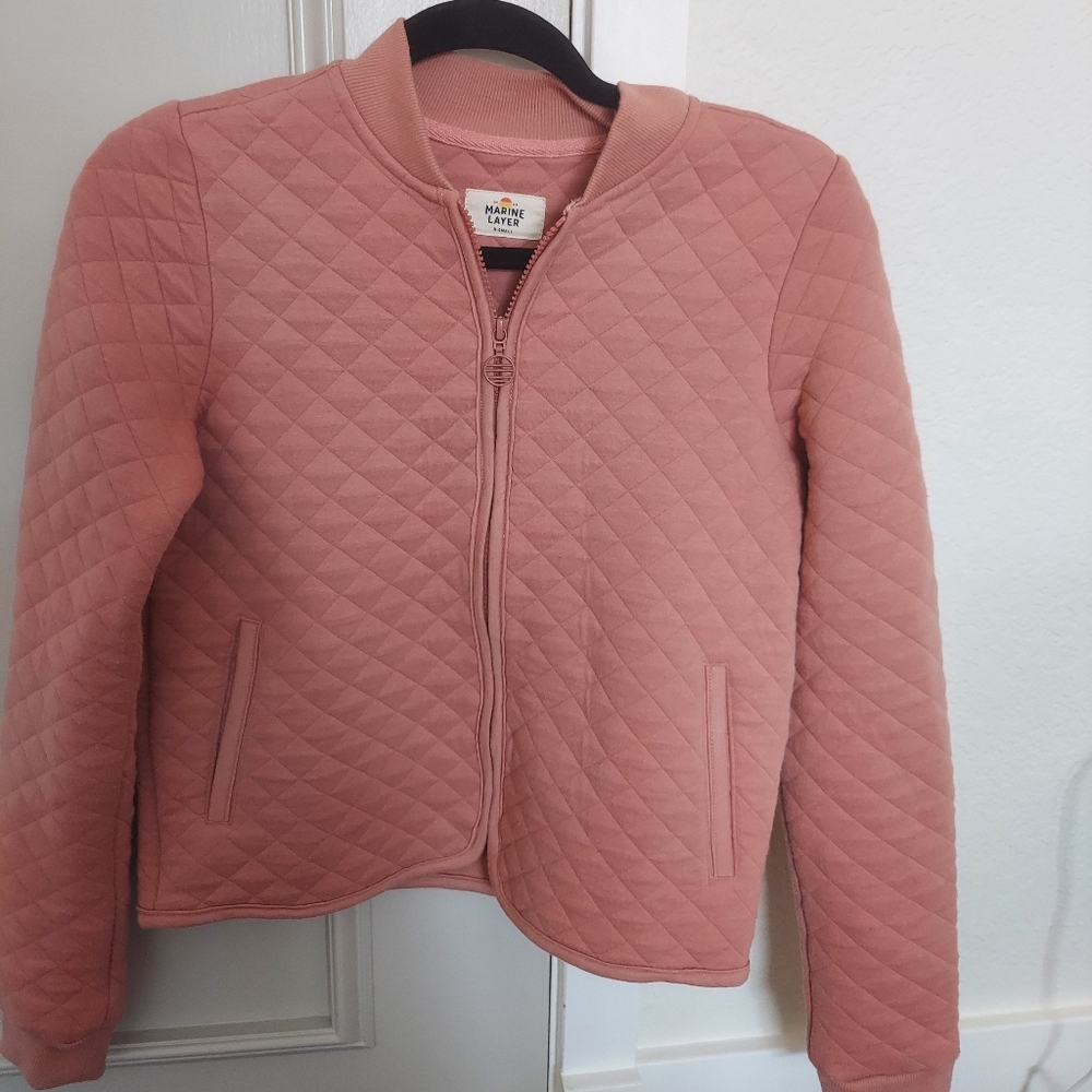 Marine Layer Quilted Rose Bomber Jacket